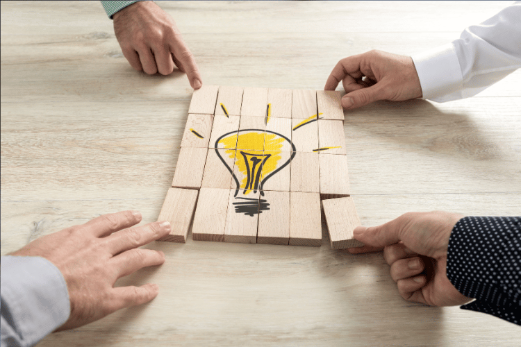 Creative marketing strategy development with laptop